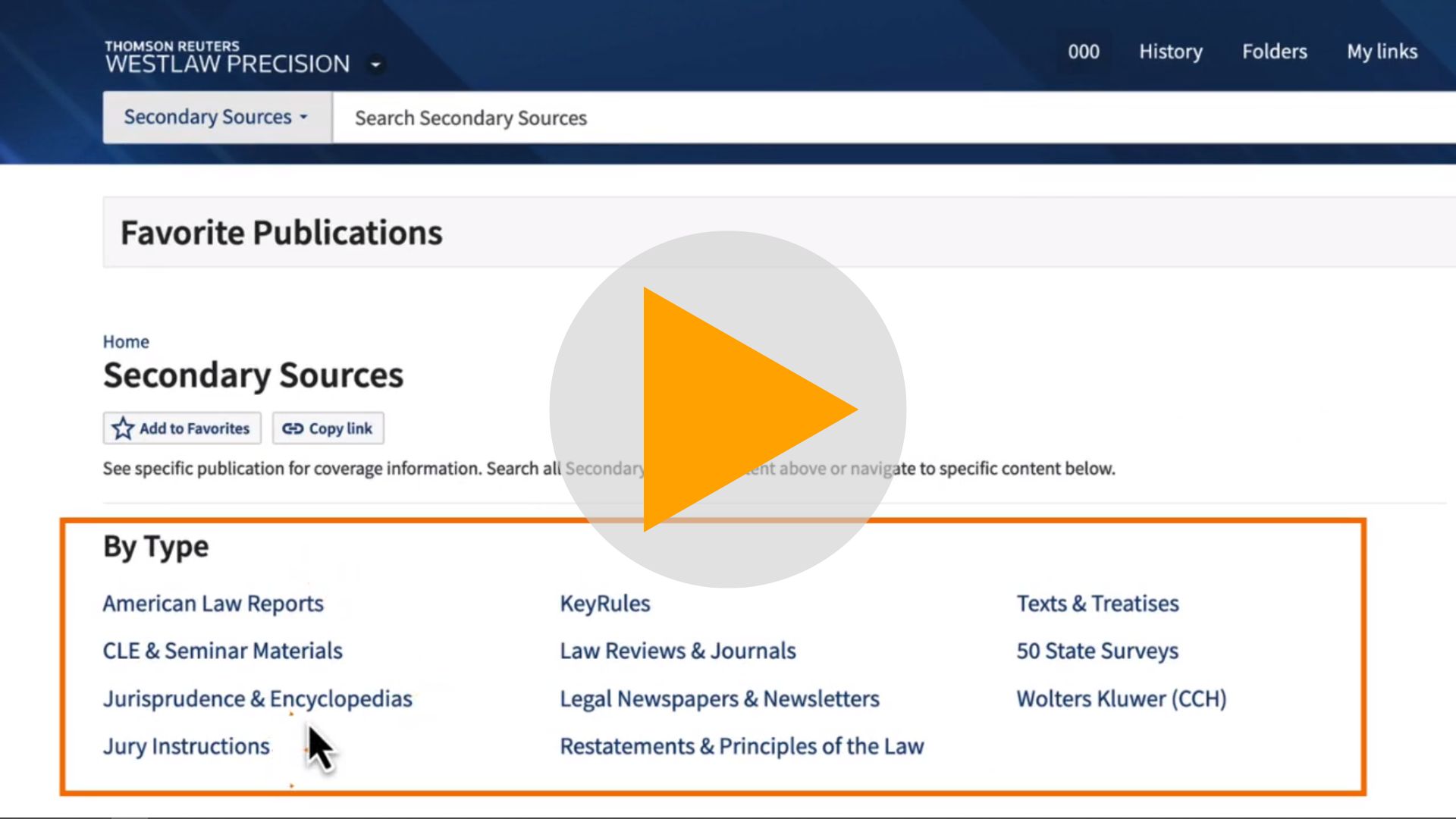 Video Lesson: Basics of Using Secondary Sources on Westlaw
