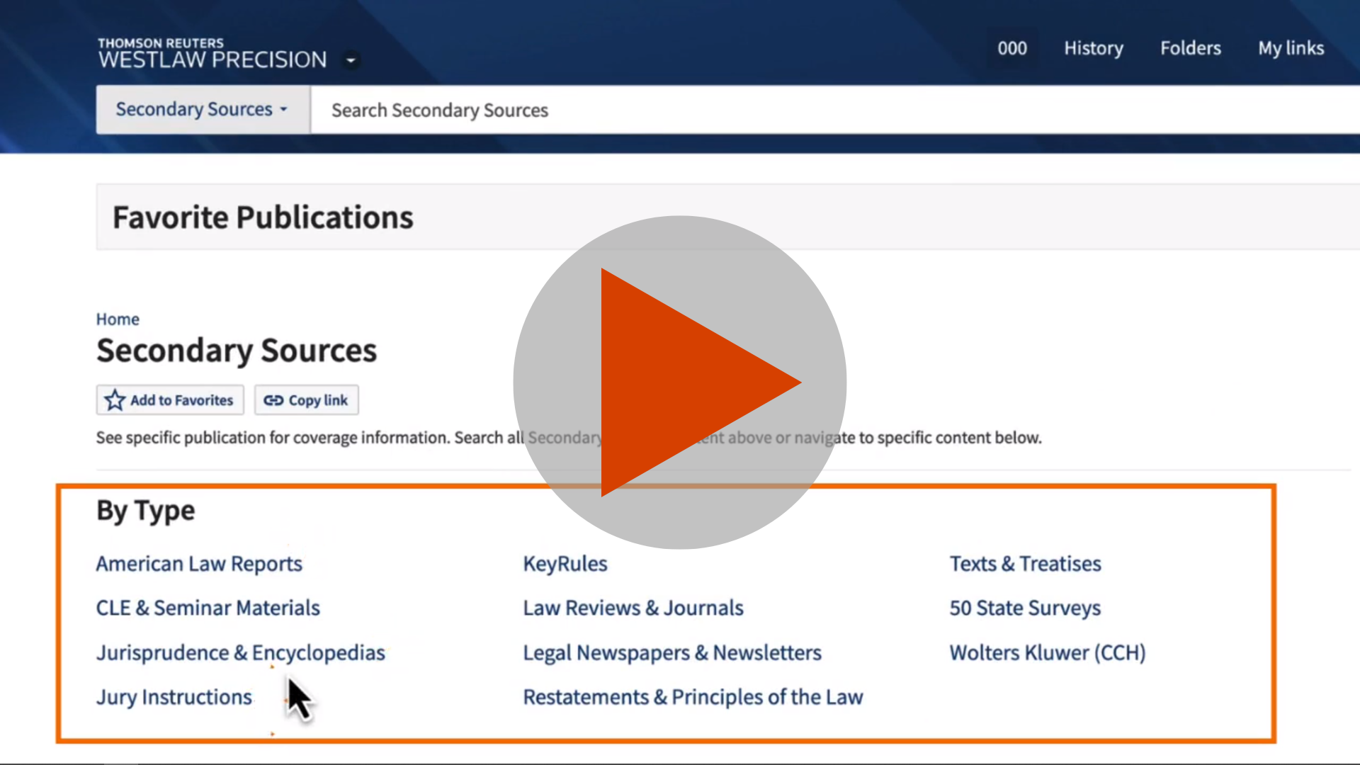 Video Lesson: Basics of Using Secondary Sources on Westlaw